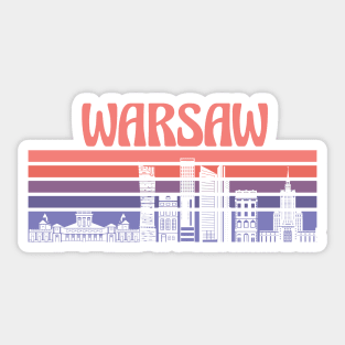 Warsaw City Sunset Sticker